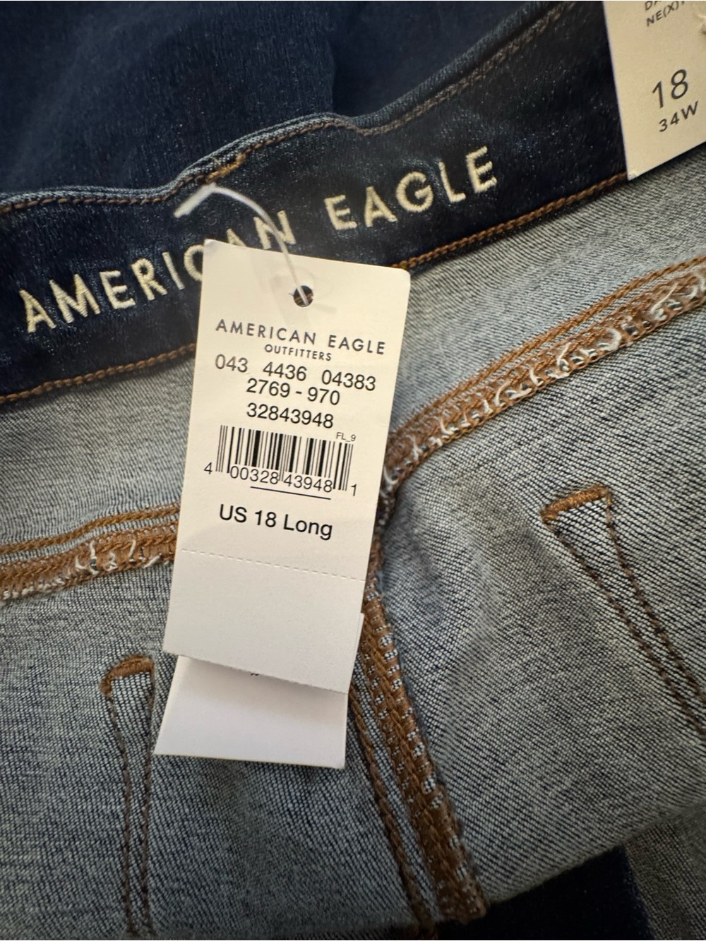 American Eagle Outfitters Size 18Long Women’s Curvy Skinny Kick Jeans High Rise - Picture 7 of 9